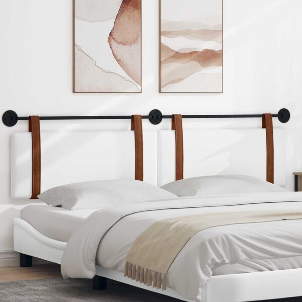 vidaXL Kabantysis galvūgalis Baltas 210 x 55 x 5 cm Antikinis PU