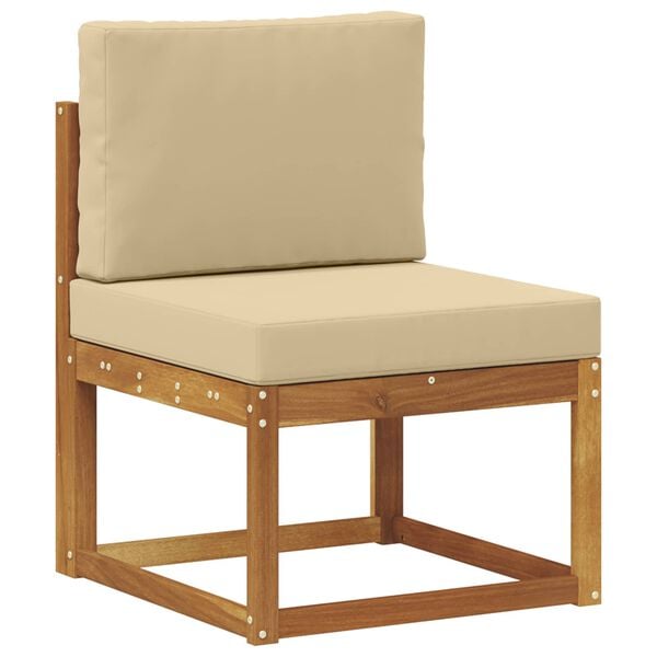 vidaXL Lauko sofos komplektas su pagalve 4 pcs Natūralus ir bežinis