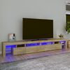 vidaXL Televizoriaus spintelė su LED ap&scaron;vietimu, ąžuolo, 260x36,5x40cm