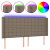 vidaXL Galvūgalis su LED, taupe spalvos, 183x16x118/128cm, audinys