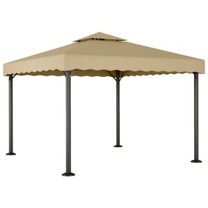 vidaXL Pavėsinė, taupe spalvos, 3x3m, aliuminis ir plienas