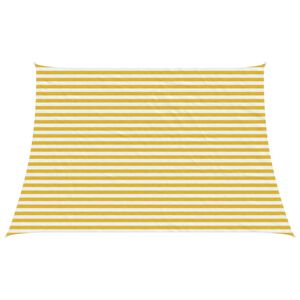 vidaXL Saulės &scaron;e&scaron;ėlio audinys Geltona ir balta 4 / 5 x 3 m HDPE