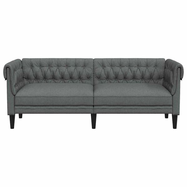 vidaXL Chesterfield sofa Tamsiai pilka 201.5 x 74.5 x 74.5 cm audinys