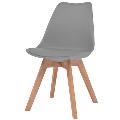 vidaXL Valgomojo kėdės, 6vnt., pilkos spalvos, plastikas