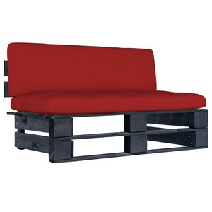 vidaXL Vidurinė sodo sofos dalis i&scaron; palečių, juodai impregnuota pu&scaron;is