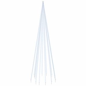vidaXL Kalėdų eglutė ant vėliavos stiebo, 500cm, 732 &scaron;altos baltos LED