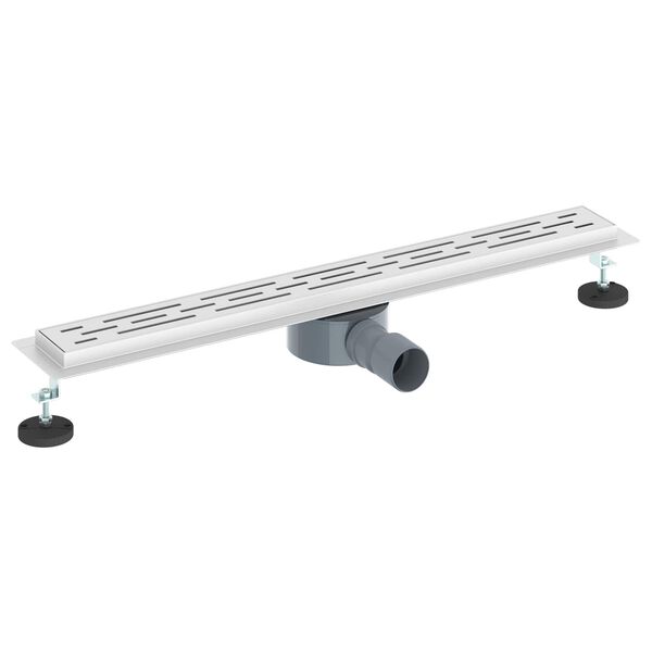 vidaXL Du&scaron;o nuotekų stiklinis dangtelis su 360&deg; sifonu Sidabro 70 cm