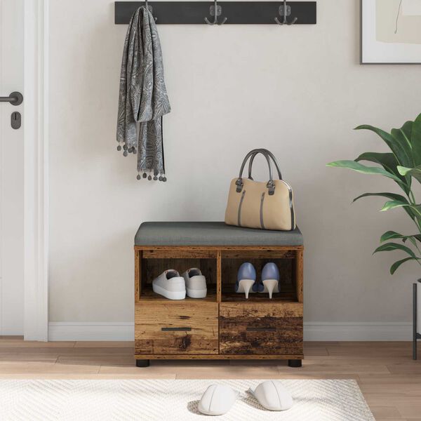 vidaXL Koridoriaus suolas su pagalve Senas medis 60 x 38 x 46 cm