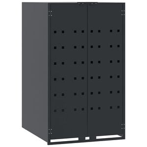vidaXL Ratukų konteinerių laikiklis vienviečiams konteineriams, antracito spalvos, 69x79x117 cm, plienas