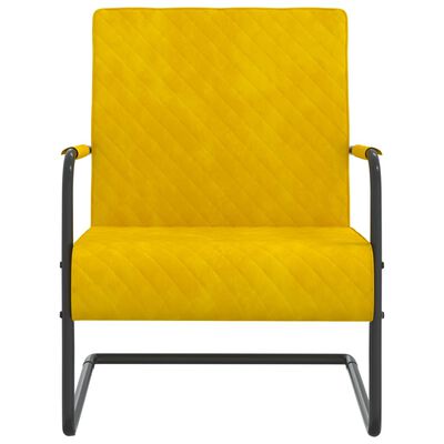 vidaXL Gembinė kėdė, garstyčių geltonos spalvos, aksomas