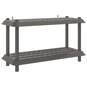 vidaXL Lentynų sistema 2 lygiai 100 x 40 x 55,5 cm PP &Scaron;viesiai pilka
