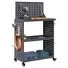 vidaXL Įrankių vežimėlis su lentyna Antracitas 65 x 35 x 111 cm