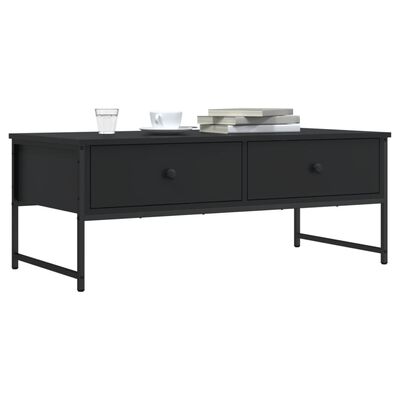 vidaXL Kavos staliukas, juodas, 101x49x39,5cm, apdirbta mediena