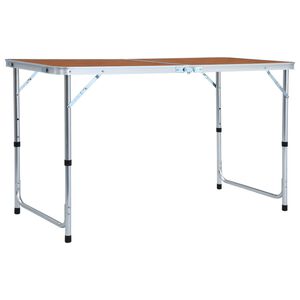 vidaXL Sulankstomas stovyklavimo stalas, 120x60cm, aliuminis