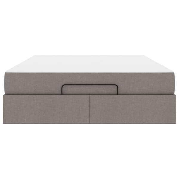 vidaXL Lovos rėmas su čiužiniu su čiužiniu 2 pcs Taupe audinys