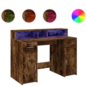 vidaXL Ra&scaron;omasis stalas su LED, dūminio ąžuolo, 120x55x91cm, mediena