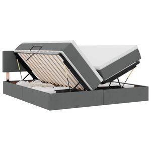 vidaXL Saugos lova su čiužiniu Tamsiai pilka 180 x 200 cm Dirbtinė oda
