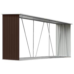 vidaXL Sodo malkinė, ruda, 330x84x152cm, galvanizuotas plienas