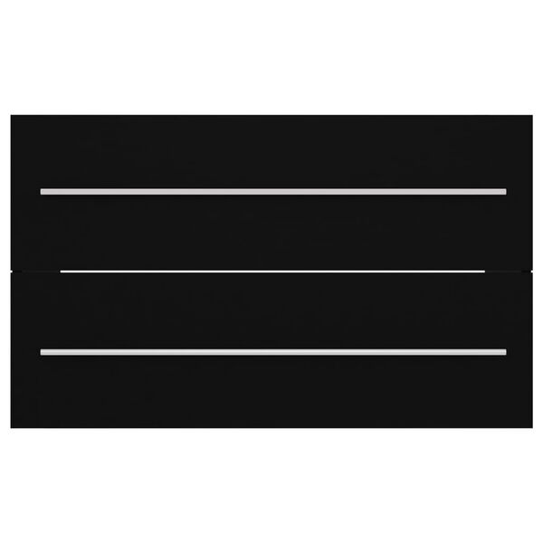 vidaXL Praustuvo spintelė su įmontuotu praustuvu, juodos spalvos, MDP