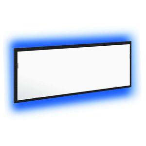 vidaXL LED vonios veidrodis Juodas ąžuolas 100 x 8,5 x 37 cm Stiklas