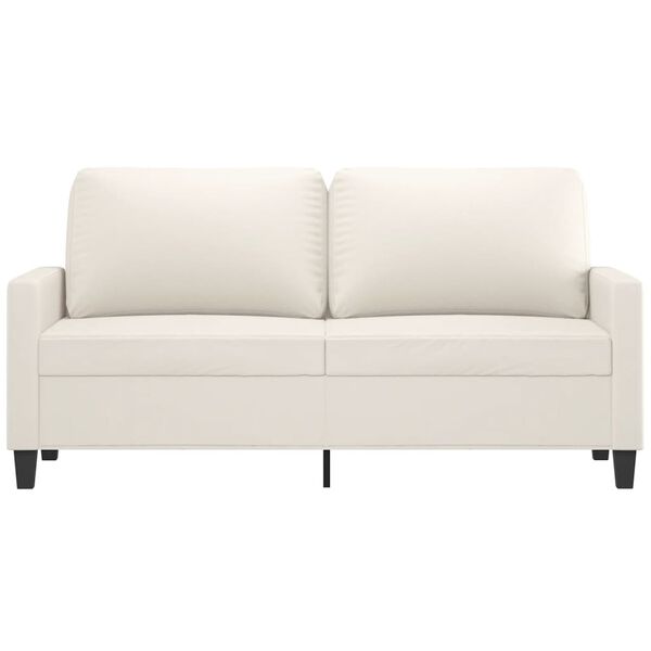 vidaXL Dvivietė sofa, kreminės spalvos, 140cm, dirbtinė oda