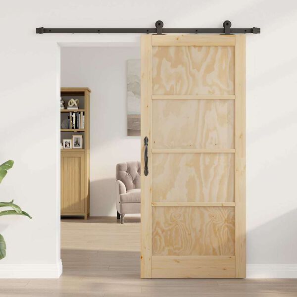 vidaXL Slankios durys Natūrali ir juoda 86 x 198,5 cm