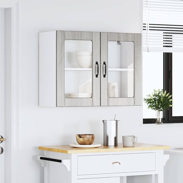 vidaXL virtuvės sieninė spintelė su stiklinėmis durimis "Lucca"