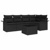 vidaXL Sodo Sofų Rinkinys su pagalve 6 pcs poliratanas