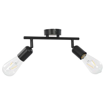 vidaXL Taškinis šviestuvas su 2 lemputėmis, juodas, 2W, E27