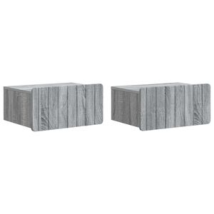 vidaXL Sieninis naktinis staliukas 2 pcs Pilka sonoma ąžuolo