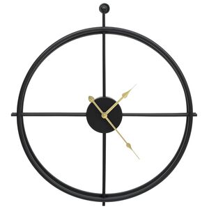 vidaXL Sieninis laikrodis, juodos spalvos, 52cm, geležis
