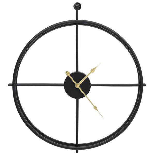 vidaXL Sieninis laikrodis, juodos spalvos, 52cm, geležis