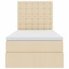 vidaXL Lova su daiktų laikymo vieta ir čiužiniu Kremas 90 x 190 cm