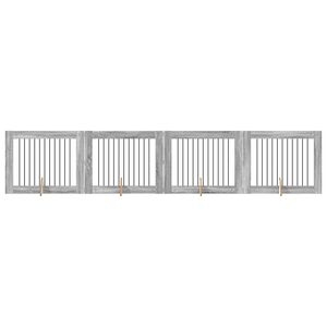 vidaXL &Scaron;unų vartai su stovais 4 pcs Pilka sonoma ąžuolo 100 x 80 cm