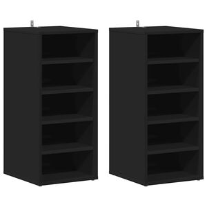 vidaXL Spintelės batams, 2vnt., juodos, 31,5x35x70cm, apdirbta mediena