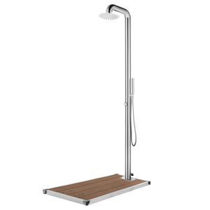 vidaXL Sodo du&scaron;as su rudu pagrindu, 230cm, nerūdijantis plienas