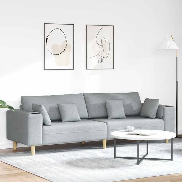 vidaXL Sofa su pagalve Šviesiai pilka 250 x 77 x 76 cm audinys