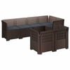vidaXL 7-Vietis Sodo Sofa su Pagalvėlėmis Ratanas PP Ruda