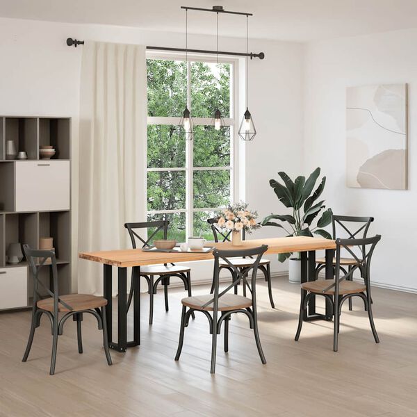 vidaXL Konsolinio staliuko kojelės, T formos, 2 vnt., juodos, 25x28x(72-73) cm, plienas