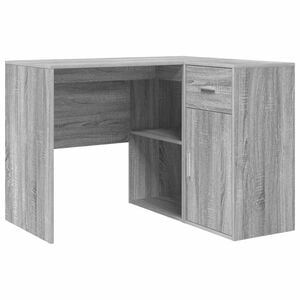 vidaXL Kampinis ra&scaron;omasis stalas Pilkas Sonoma 102 x 88 x 75 cm