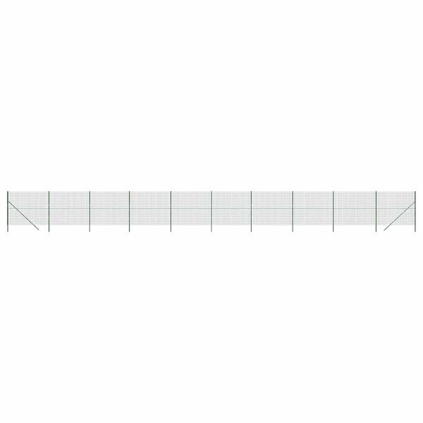 vidaXL Vielinė tinklinė tvora, žalia, 2x25m, galvanizuotas plienas