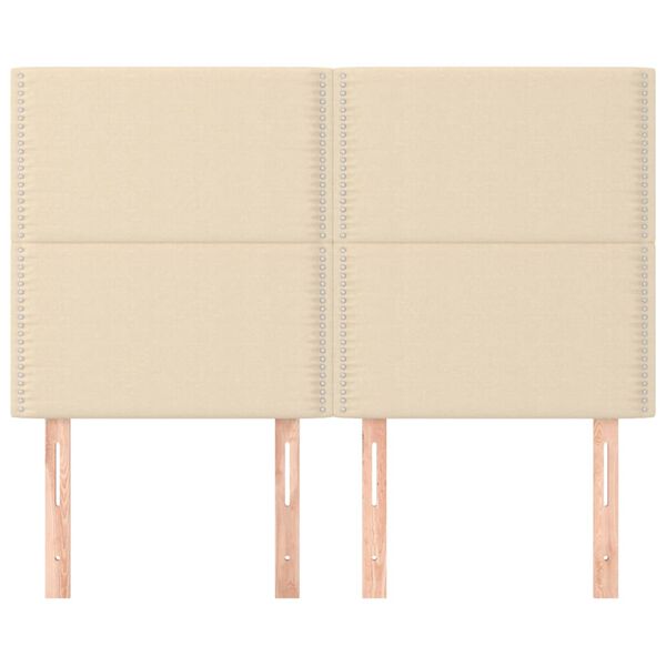vidaXL Galvūgalis, kreminės spalvos, 144x5x118/128 cm, audinys