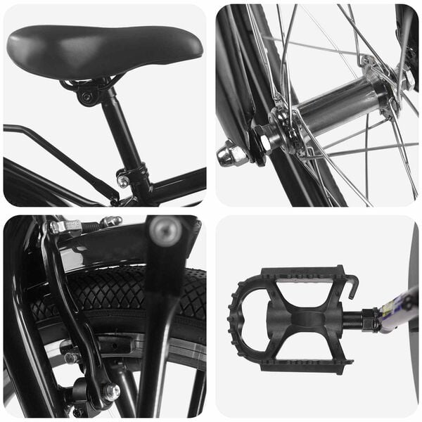 vidaXL Vaikų Dviratis 18 Colių 5&ndash;7 metų vaikams Juoda