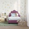 vidaXL Vaiki&scaron;ka Lovo Rėmas su Galvūgaliu Violetinė 70 x 140 cm Aksomas