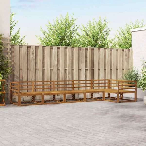 vidaXL Lauko sofos komplektas 6 pcs Natūrali Kietos akacijos mediena