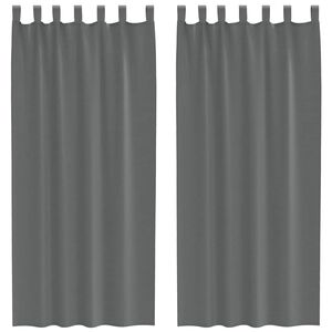 vidaXL Voile užuolaidos su kilpomis, 2vnt., tamsiai pilkas, 140x225cm