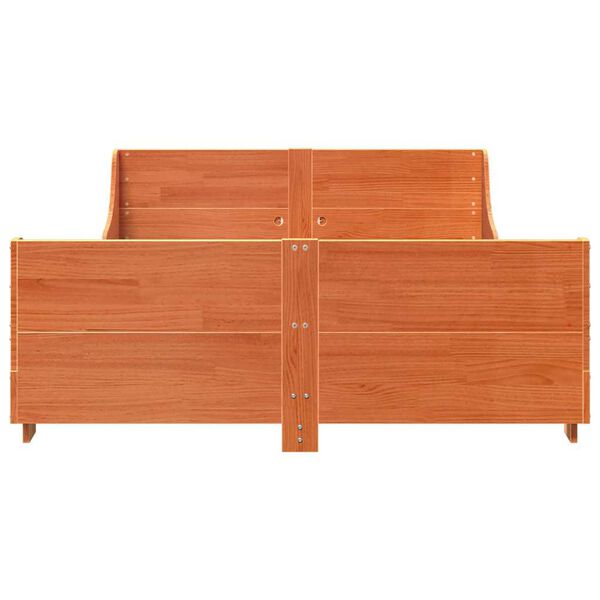 vidaXL Lovos rėmas be čiužinio, va&scaron;ko ruda, 120x200cm, pu&scaron;is