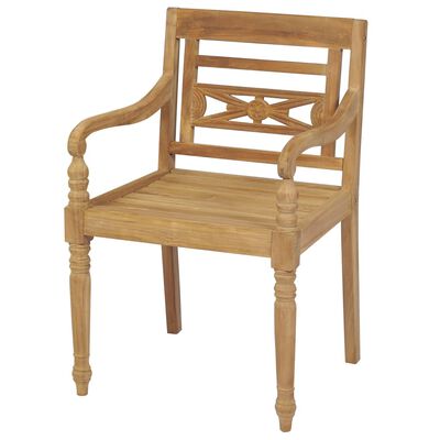 vidaXL Batavia kėdės, 2 vnt., tikmedžio mediena