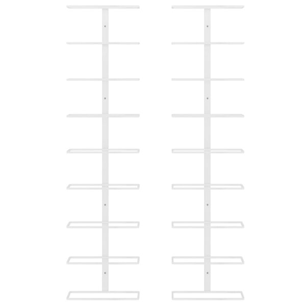 vidaXL Prie sienos montuojami vyno laikikliai, 2vnt., balti, geležis