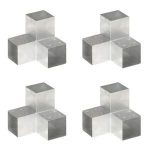 vidaXL Stulpų sujungimai, 4vnt., 101x101mm, metalas, Y formos
